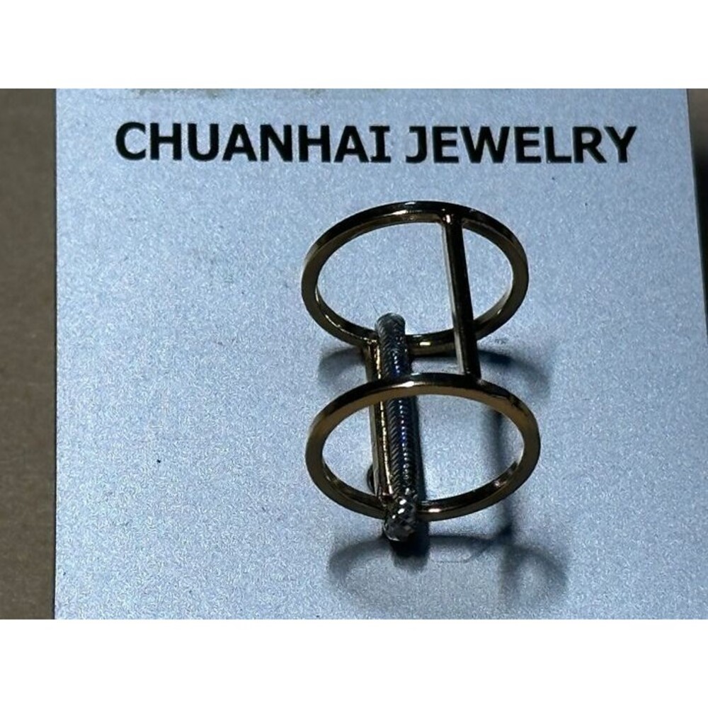 chuanhai jewelry gold tone double oval bar drop earrings statement nwt new gift